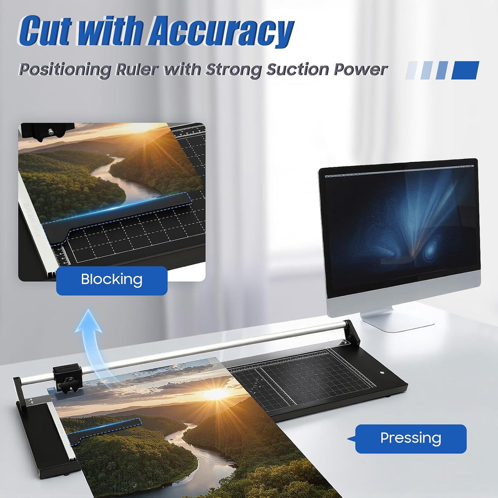 36 Inch Rotary Trimmer Paper Cutter,Rotary Paper Cutter Paper Trimmer for Crafting & Scrapbooking Supplies for A4 Cardstock Photo Label with Precise Positioning
