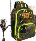 Fishing Sling Tackle Bag, Water-Resistant Lightweight Fishing Backpack with Rod Holder, Adjustable Crossbody Shoulder Bag for Bass Trout Kayak Bank Fishing- Green