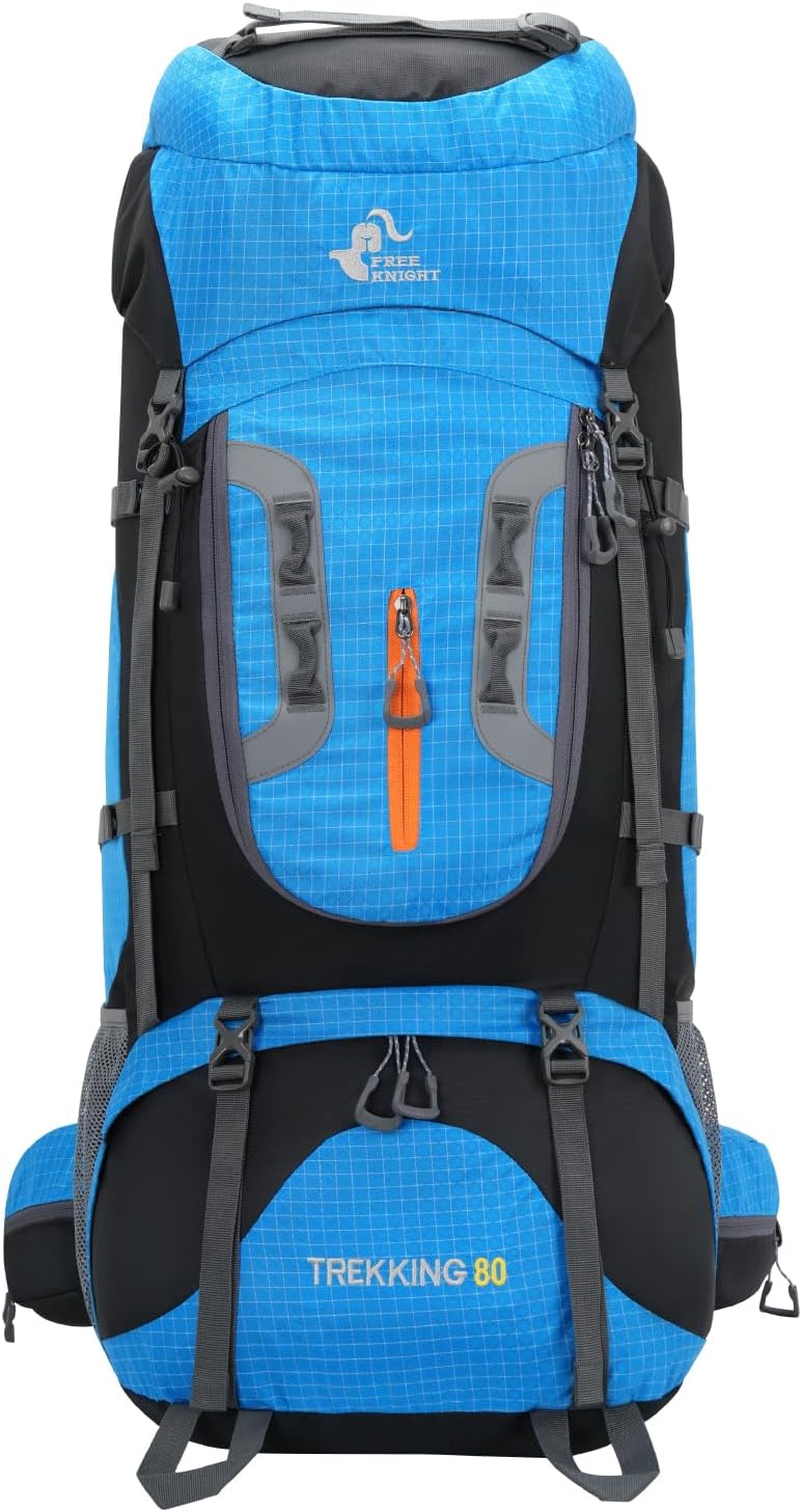 Bseash 80L Waterproof Hiking Camping Backpack with Rain Cover, Lightweight Outdoor Sport Travel Daypack for Climbing Touring