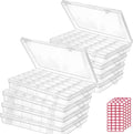 Budreu 8pack 36 Grids Plastic Clear Organizer Box bead Storage Containers with Adjustable Dividers for Craft Jewelry Fishing Tackles Parts Storage with 8 Sheets Label Stickers