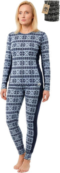 100% Merino Wool Base Layer Set Women - Thermal Underwear Long Johns PJs