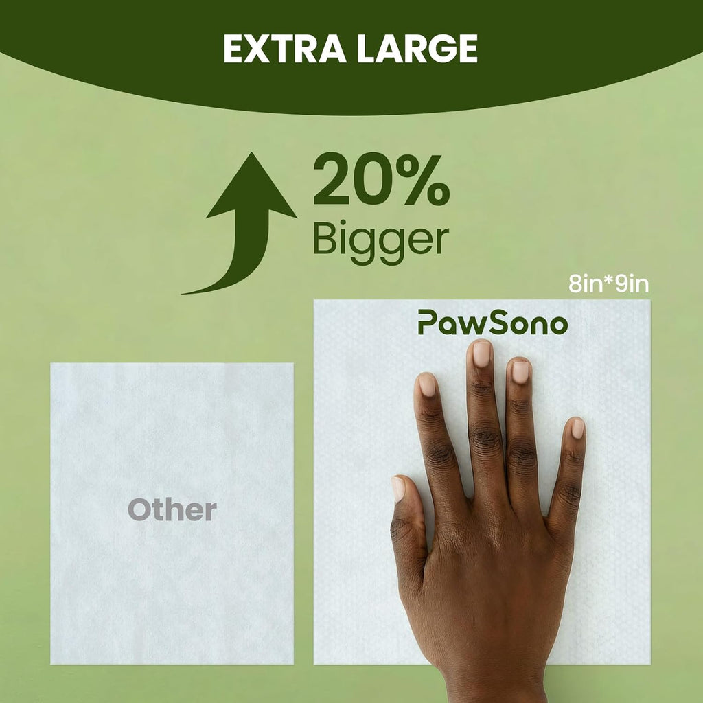 PawSono Hypoallergenic Pet Wipes for Dogs, Cats & Small Animals, 400 Coun