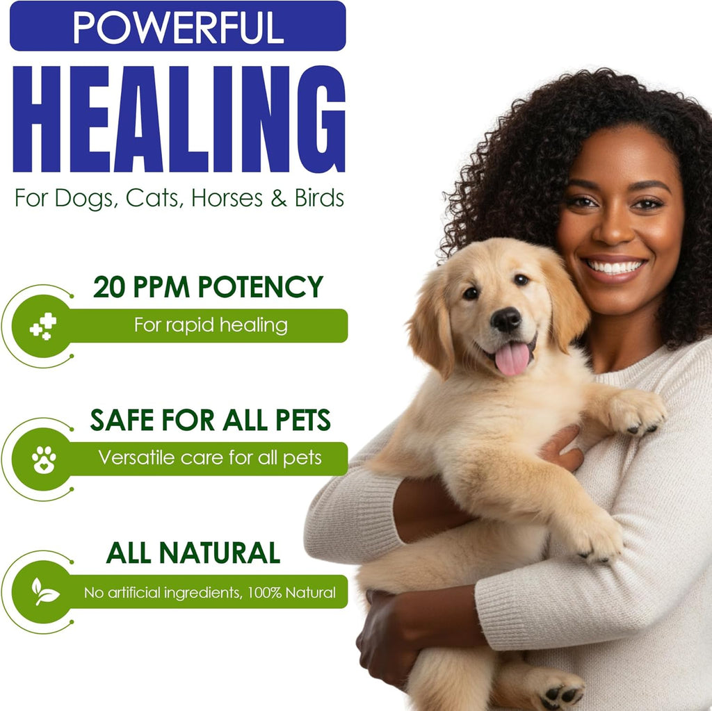 HOLISTIC PET CARE Colloidal Silver for Dogs, Cats & Pet- 20 PPM (32oz)