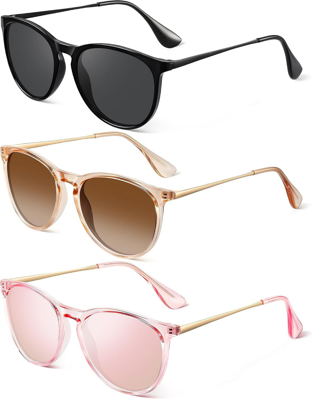 Polarized Round Sunglasses for Women Men with UV Protection