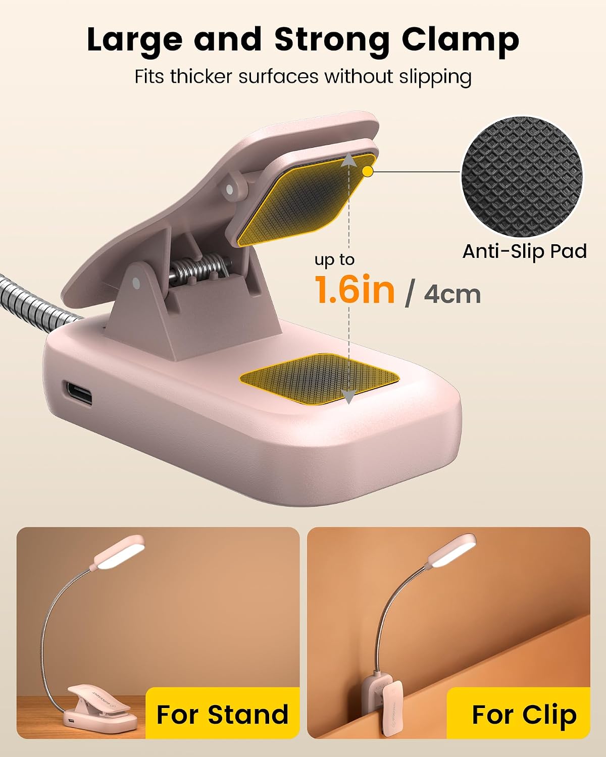 Glocusent 20 LED Reading Lights for Books in Bed, Eye Caring Reading Light