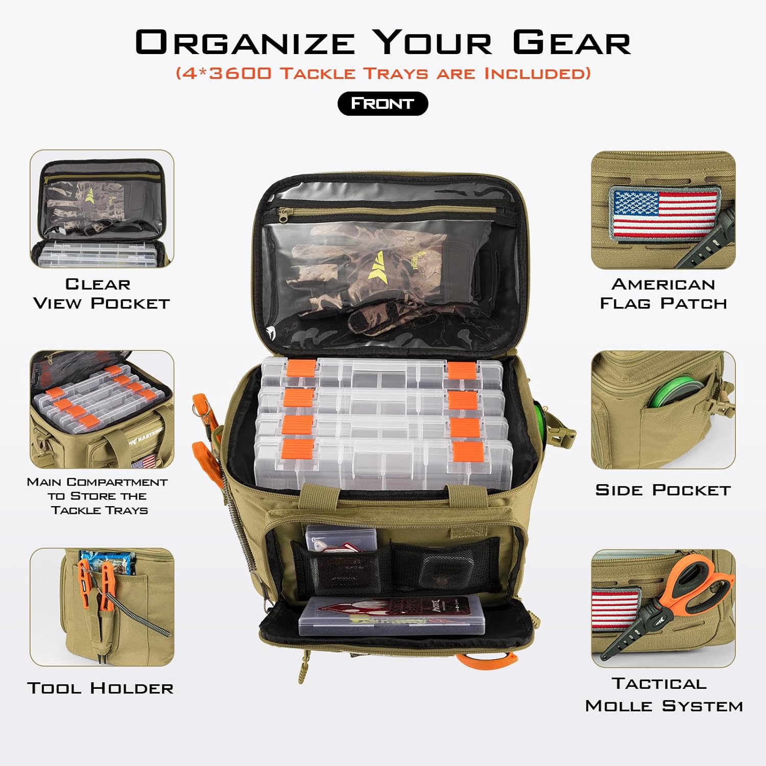 KastKing Karryall with Box Tackle Bag, Saltwater & Freshwater Gear Storage