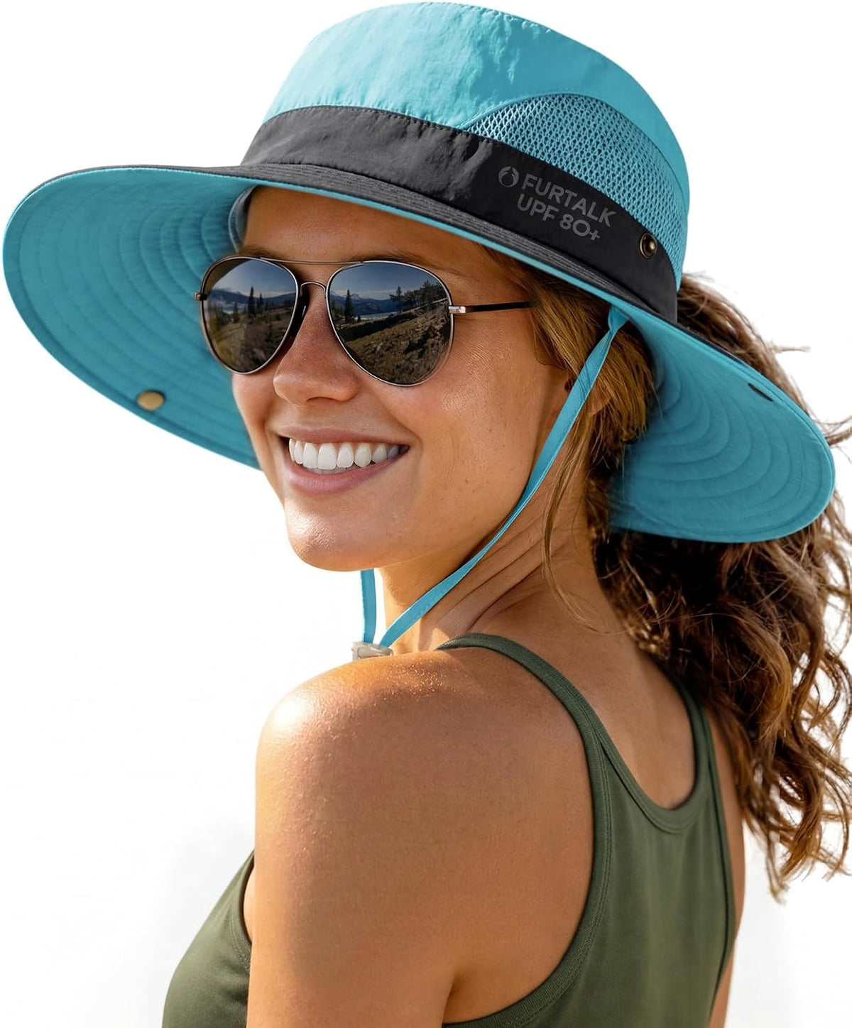 FURTALK Womens Sun Hat with Ponytail Hole Beach Hiking Summer Wide Brim UPF 50+ Outdoor Protection Foldable Bucket Hat