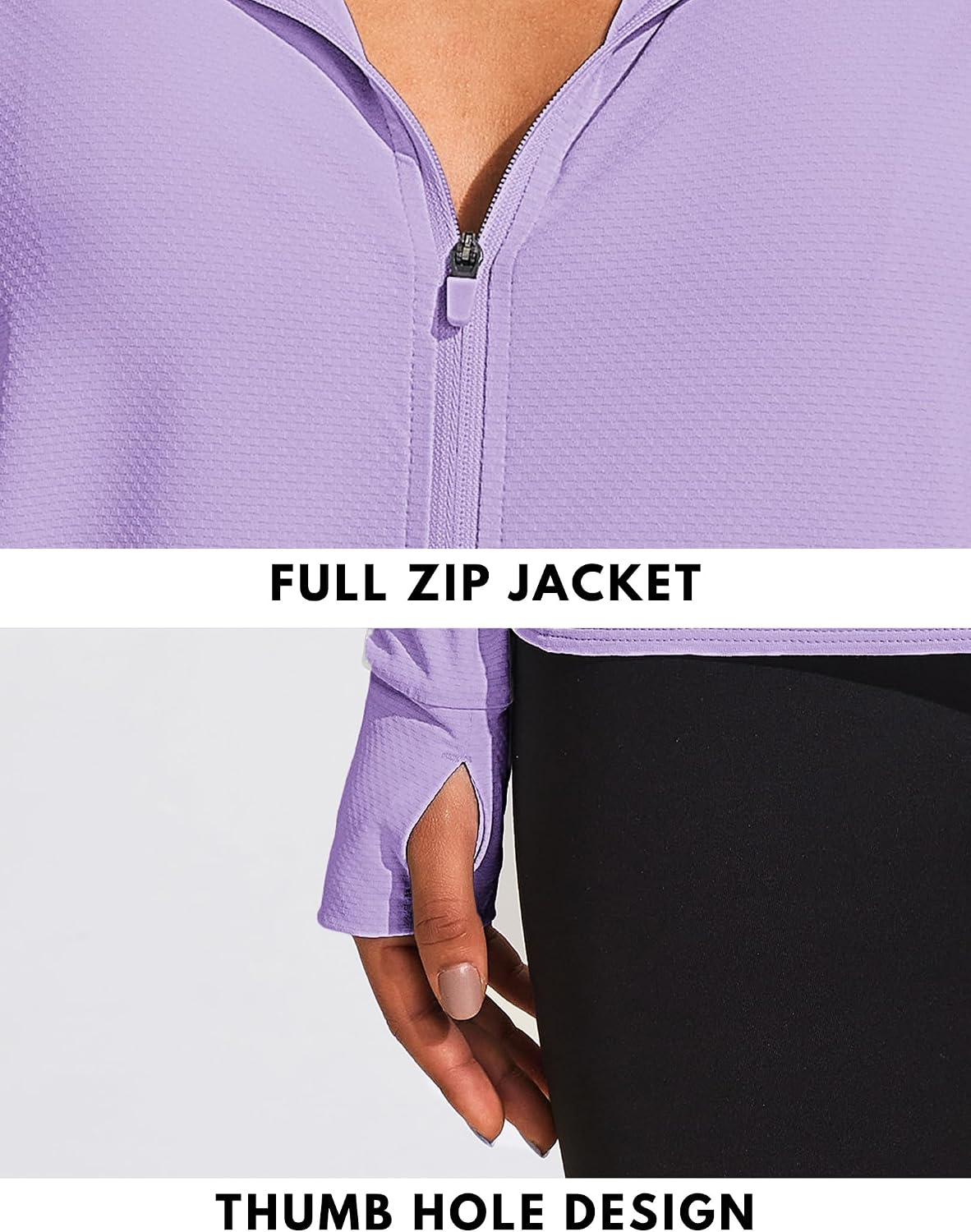 COOrun Women's UPF 50+ Jackets Sun Protection Golf Athletic Jackets Lightweight Full Zip Long Sleeve Shirts with Pockets