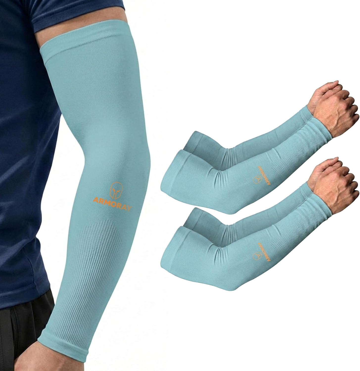 ARMORAY Arm Sleeves for Men and Women - UV Sun Protection Cooling Compression - Tattoo Cover Up Sleeve for Daily Wear & Work