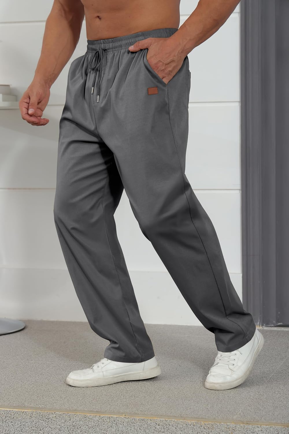 Rela Bota Mens Casual Jogger Pants Cargo Pants Drawstring Sweatpants