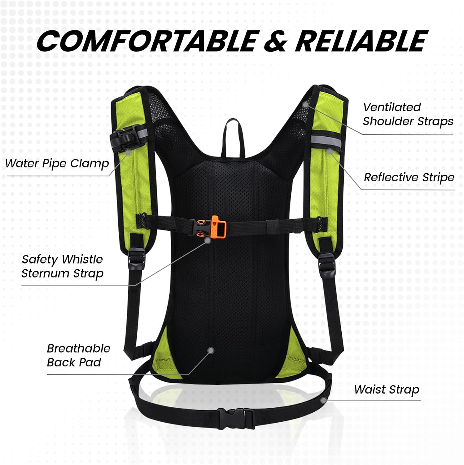 Nepest Hydration Pack Backpack with 2L Water Bladder Reflective Lightweight