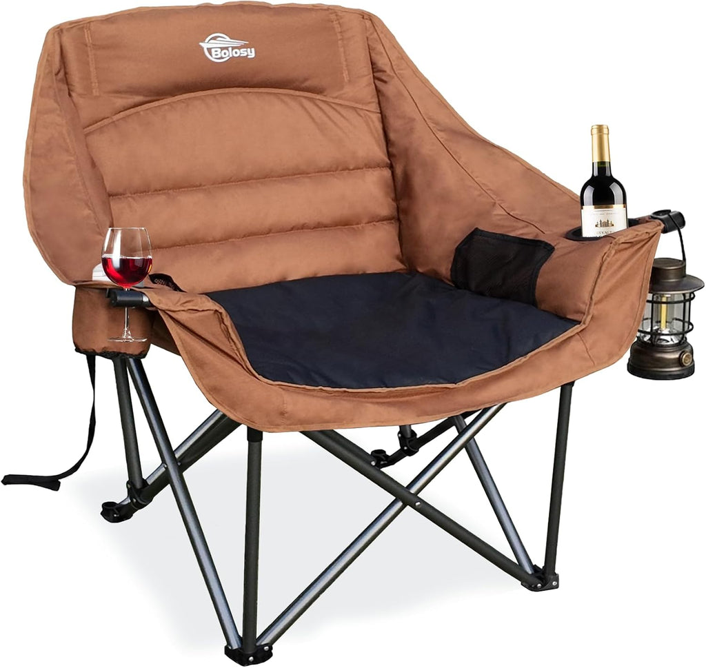 2 Pack Oversized Camping Chairs for Adults Heavy Duty Outdoor Camp Chair