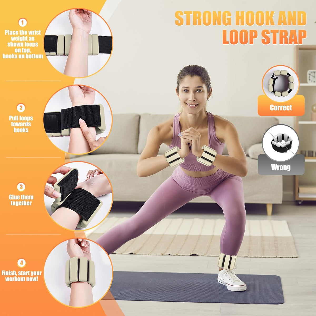 Ankle Weight Wrist Weight 2 Pack 1lb Each Adjustable