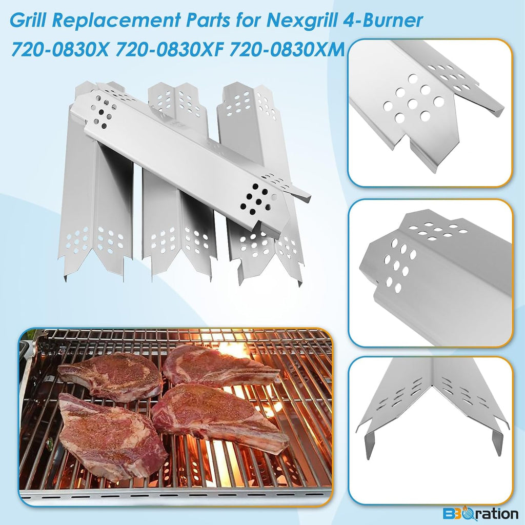 Replacement Parts Kit for Nexgrill 4 Burner 720-0830X 720-0830XF 720-0830XM, Grill Parts Kit for Nexgrill 720-0830X Replacement Parts, Grill Grate Kit for Nexgrill Replacement Parts 4 Burner