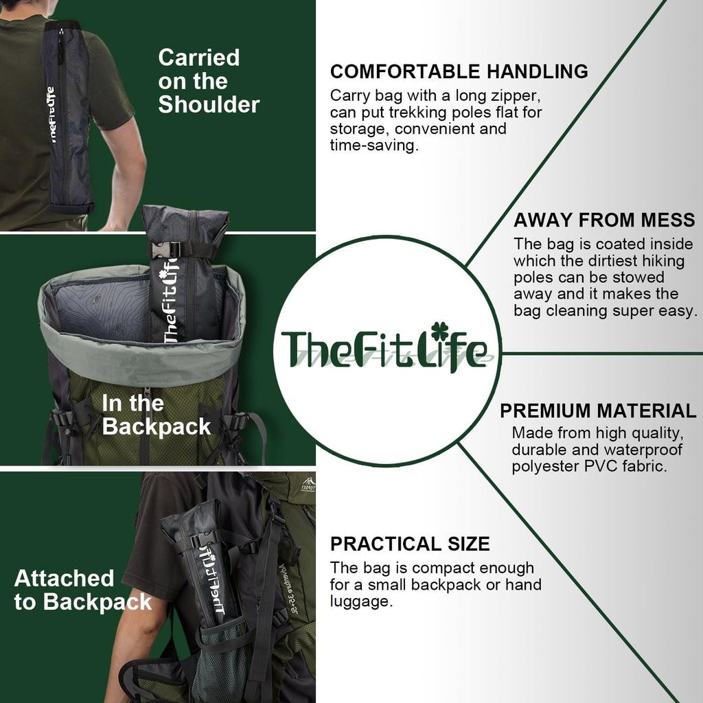 TheFitLife Folding Trekking Poles for Hiking, Lightweight Walking Sticks