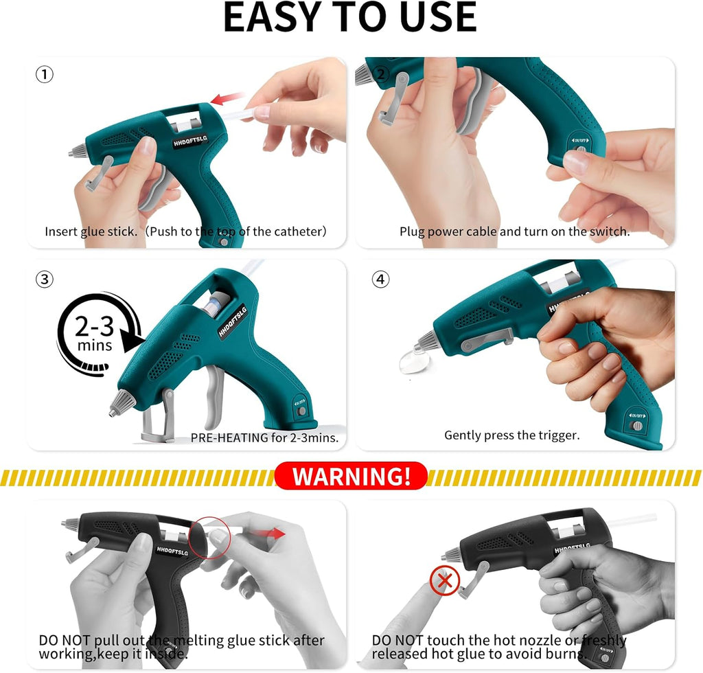 Cordless Hot Glue Gun Kit with 30 Sticks, Fast Heating 2.6Ah Rechargeable