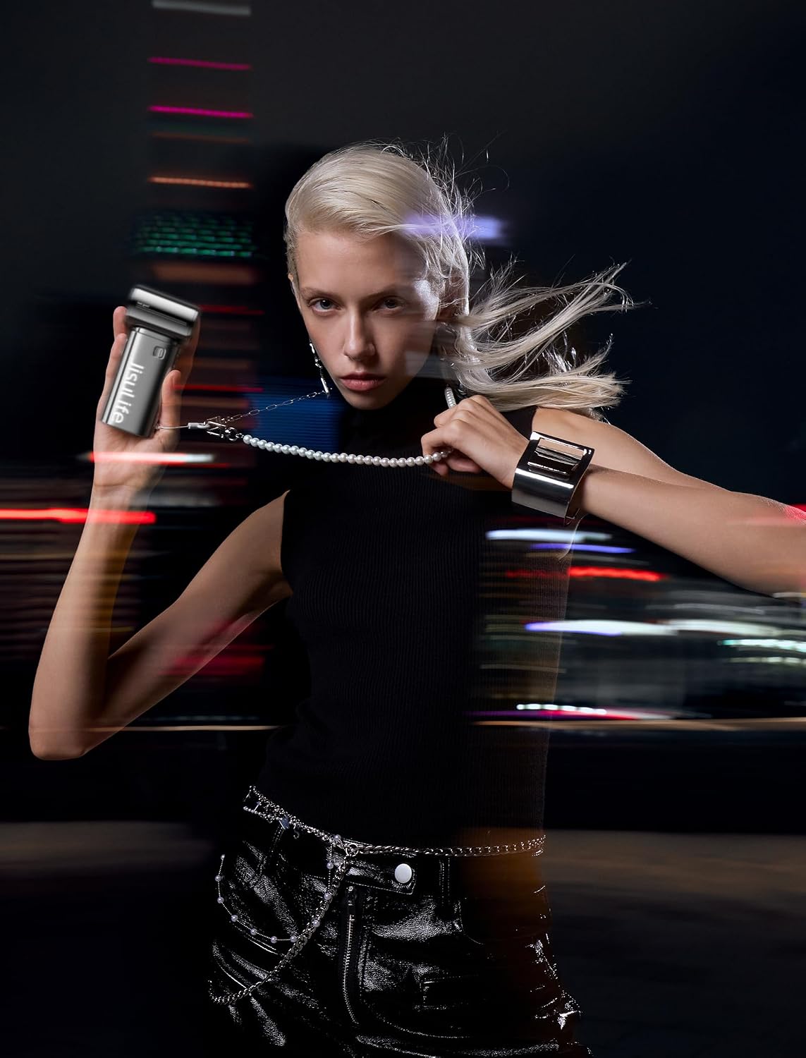 JISULIFE Handheld Fan Life9S - Sleek Chrome: Turbo Power, 22 Hours Cooling