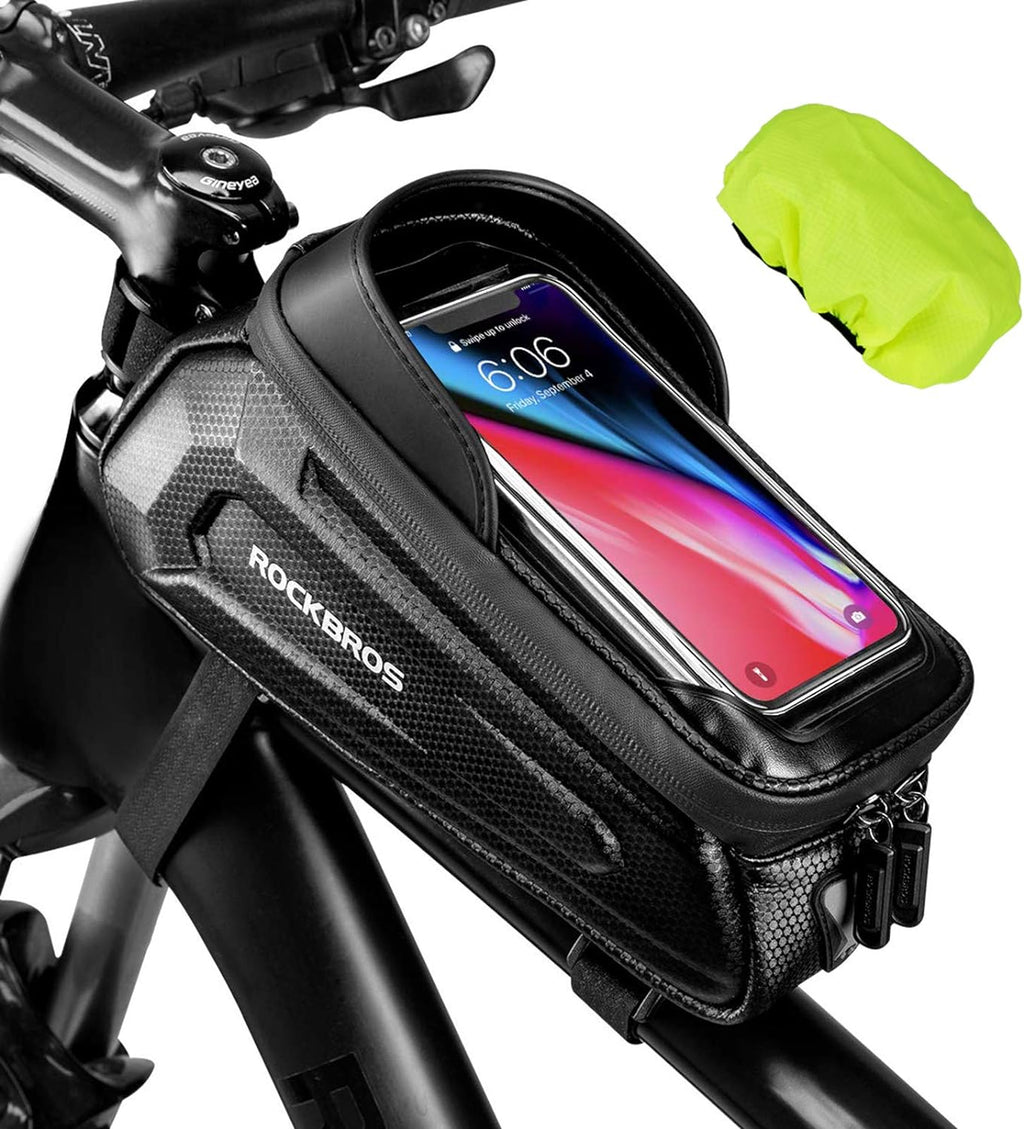ROCKBROS Bike Phone Bag, [Oversized] EVA Waterproof Bike Top Tube Bag