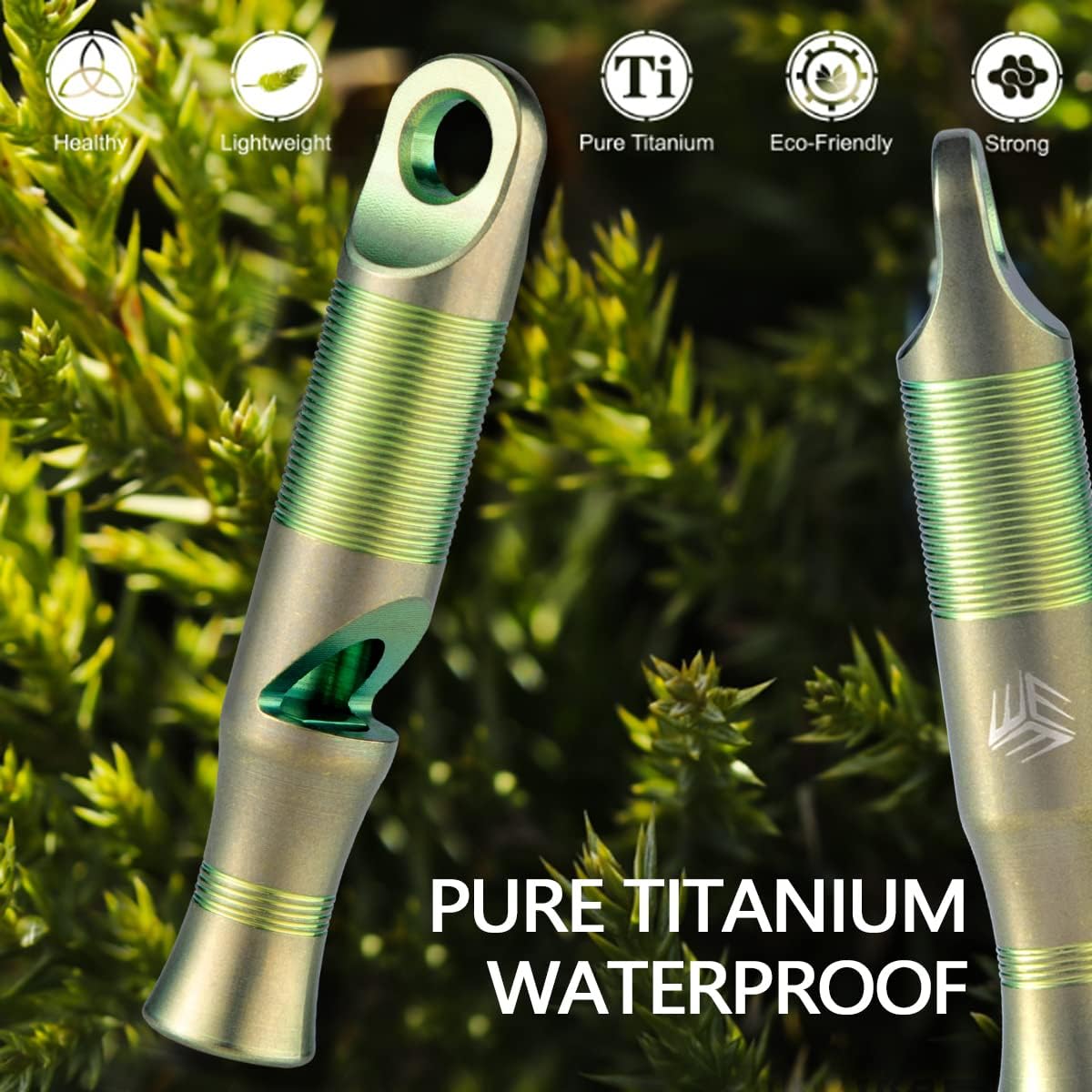 WeKnife Titanium Emergency Whistle Survival Loud, with Paracord