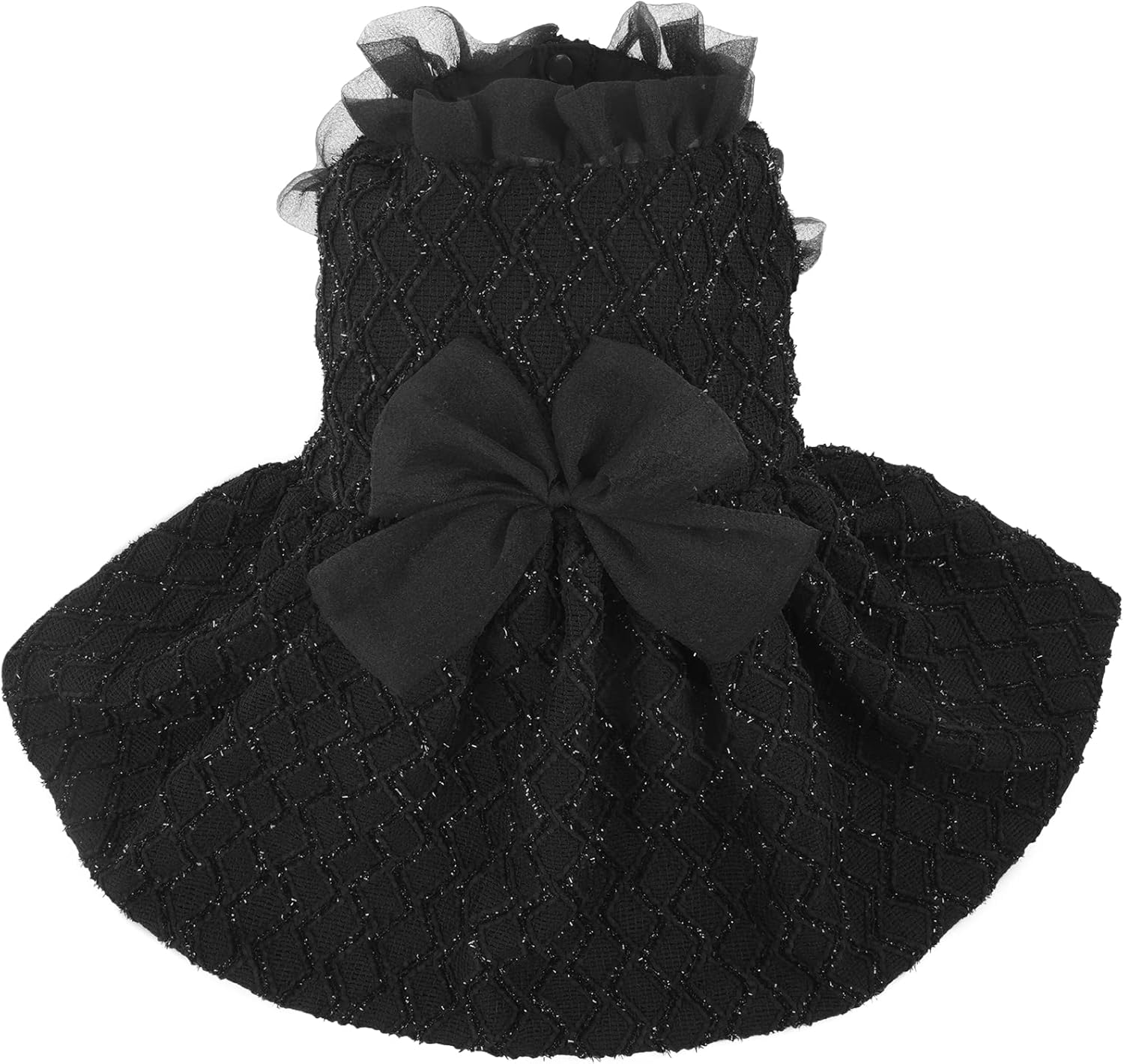 Kuoser Dog Dress, Princess Puppy Tutu with Bow-Knot, Black Dog Dresses XS