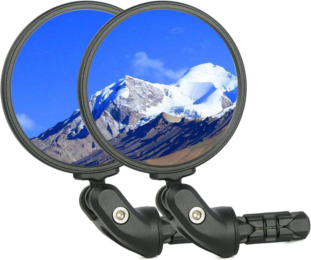BriskMore Bike Mirrors,Bike Bar End Mirror, HD Glass Convex Lens Bicycle Rearview Mirror, Safe Cycling Rearview Mirror, Easy to Install