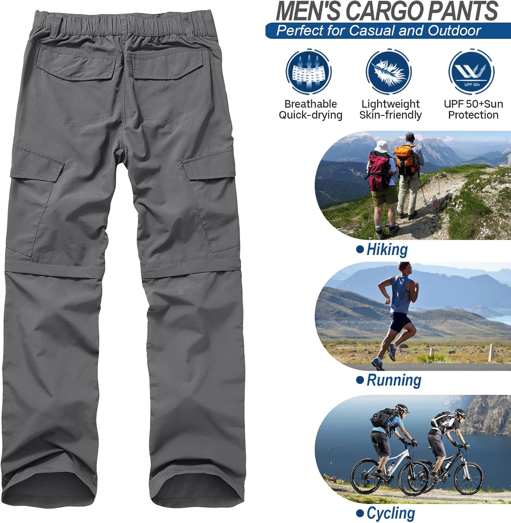 linlon Boy Scout Pants Hiking Mens Convertible Zip Off Safari Fishing