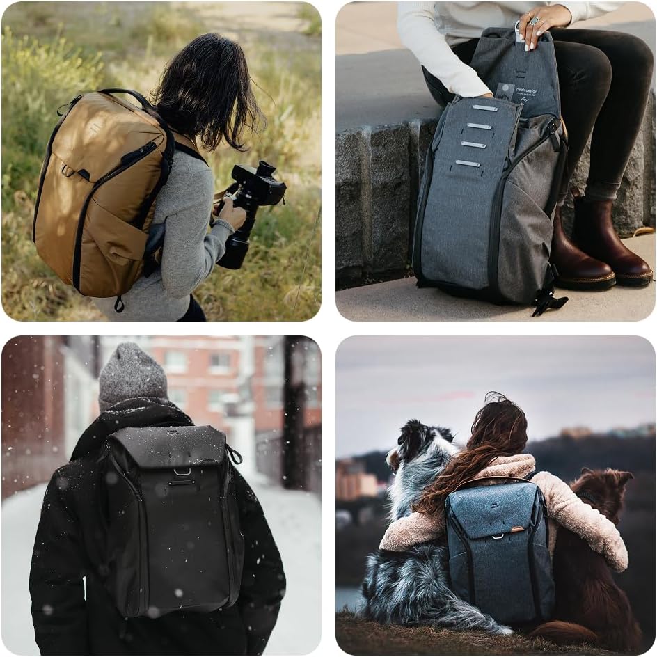 Peak Design Everyday Backpack 20L, Eclipse, MagLatch Top, Dual Side Access, FlexFold Dividers, Fits 15" Laptop, For Camera Carry, Daily Commutes or Travel, Versatile Backpack for Men and Women
