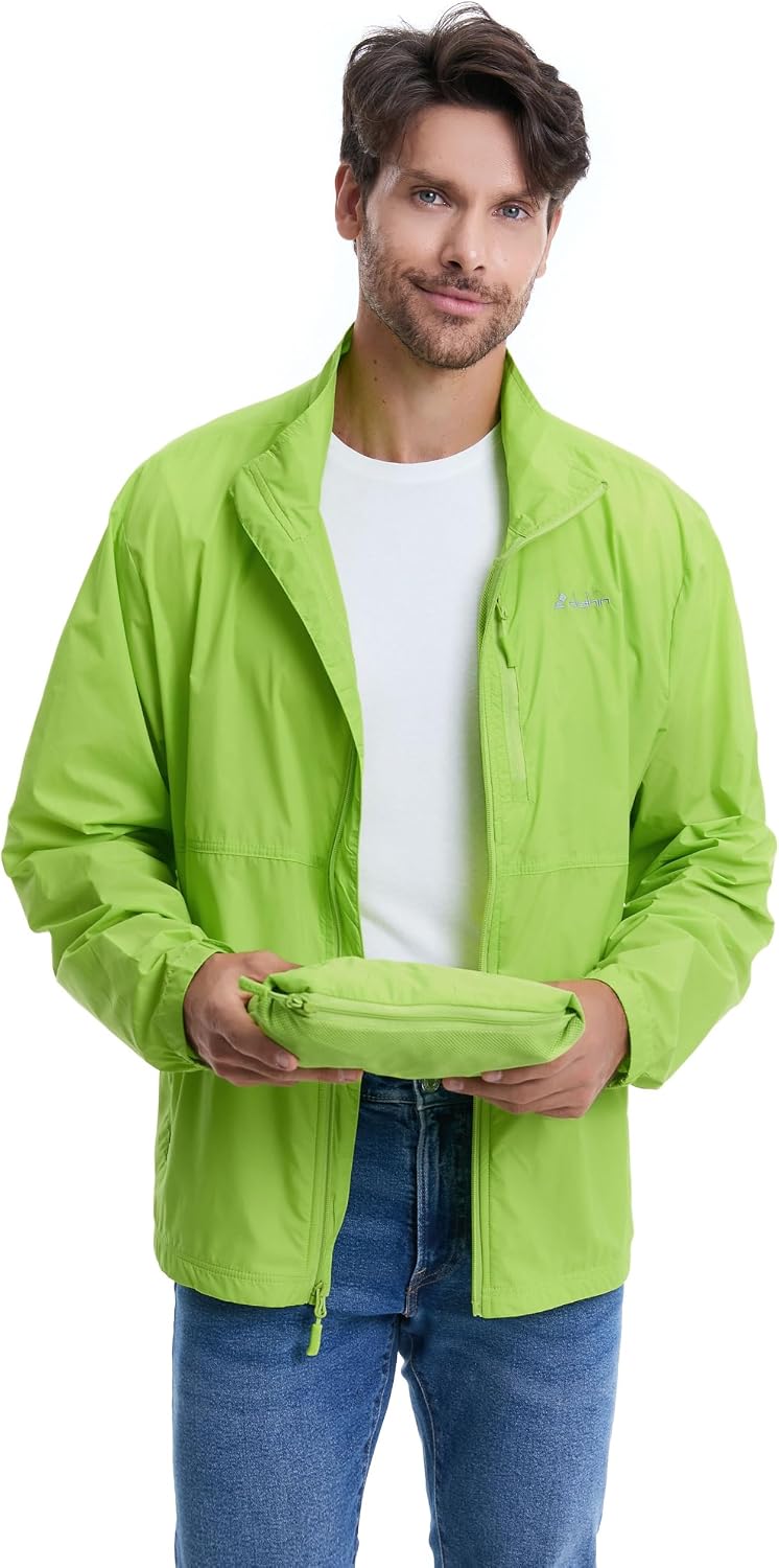 clothin Men's Lightweight Water-Resistant Packable Windbreaker