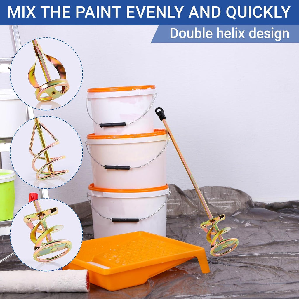 MorningRo 3 Pack Paint Mixer for Drill, Concrete Cement Mixer, Gold