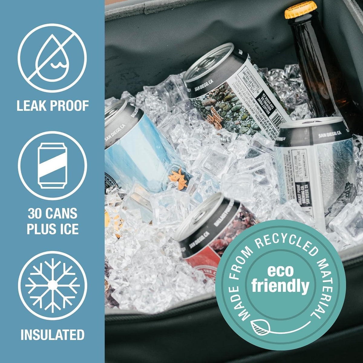 CleverMade Tahoe Collapsible Cooler, Medium Insulated Bag, Gray