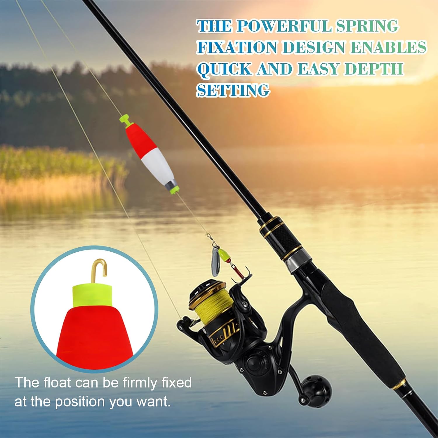 Weighted Fishing Bobbers 10-Pack - Slip Bobbers for Catfish, Panfish with Spring-Loaded Clip & Bottom Weight | 3 Sizes & 5 Multi-Color Styles (EVA Foam Floats)