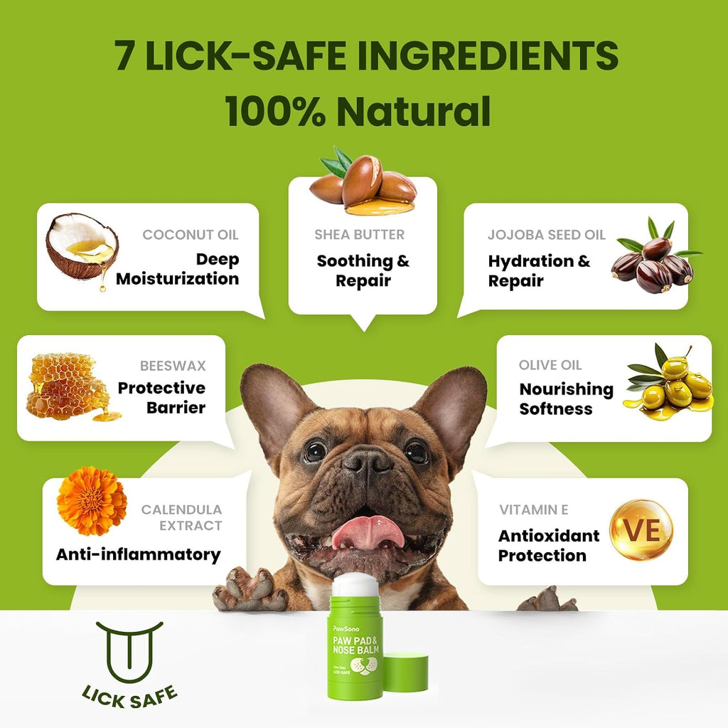 PawSono Lick-Safe Dog Paw & Nose Balm with Coconut Oil, All-Natural
