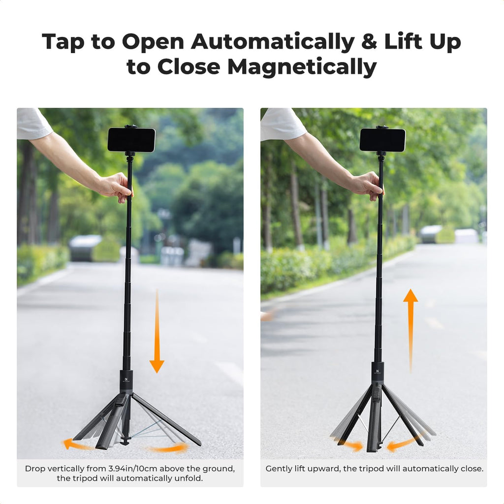 K&F CONCEPT 69" Pop Open & Quick Fold Phone Tripod