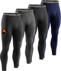 Dalavch 4 Pack Men's Thermal Compression Pants Fleece Lined Leggings