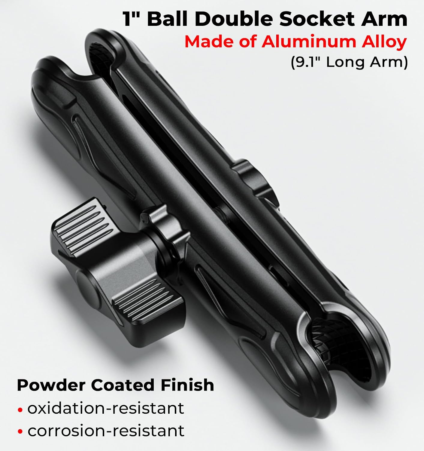 VAZESWIN 1" Ball Aluminum Alloy Double Socket Arm, 5.9" Length Long Arm