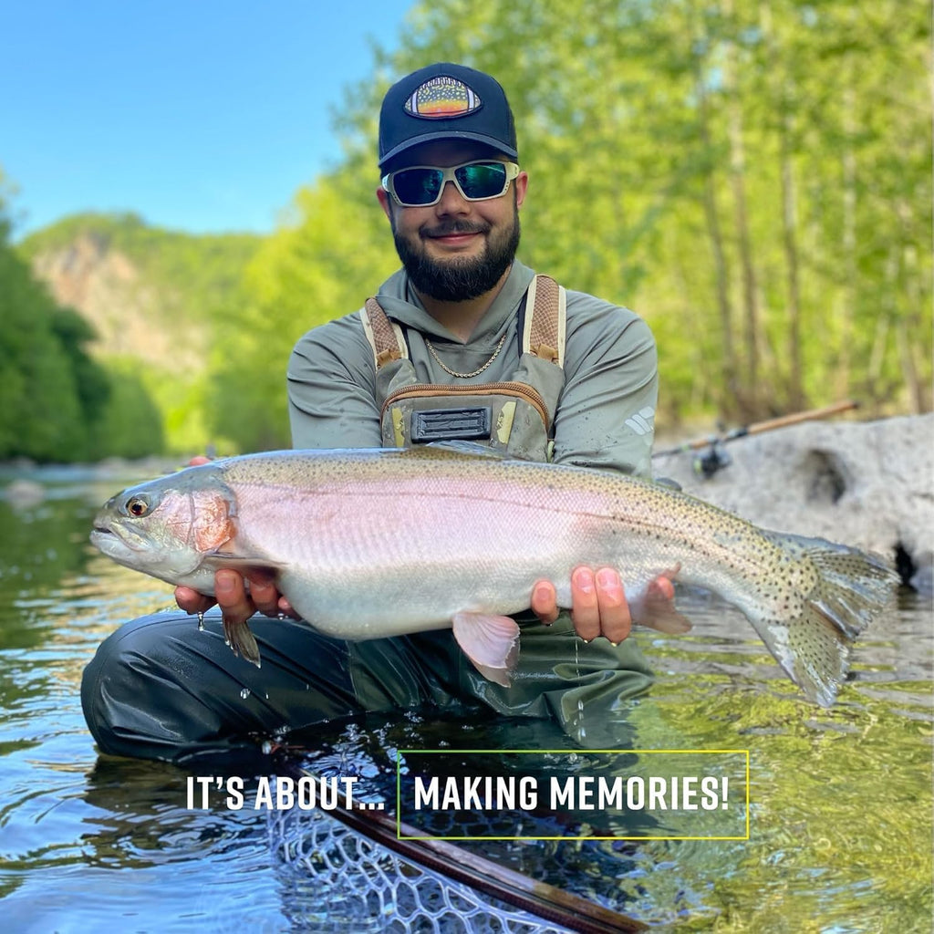 Trout Magnet 82-Piece Neon Fishing Gear Kit, Includes 70 Grub Bodies Trout Bait and 12 Size 8 Hooks