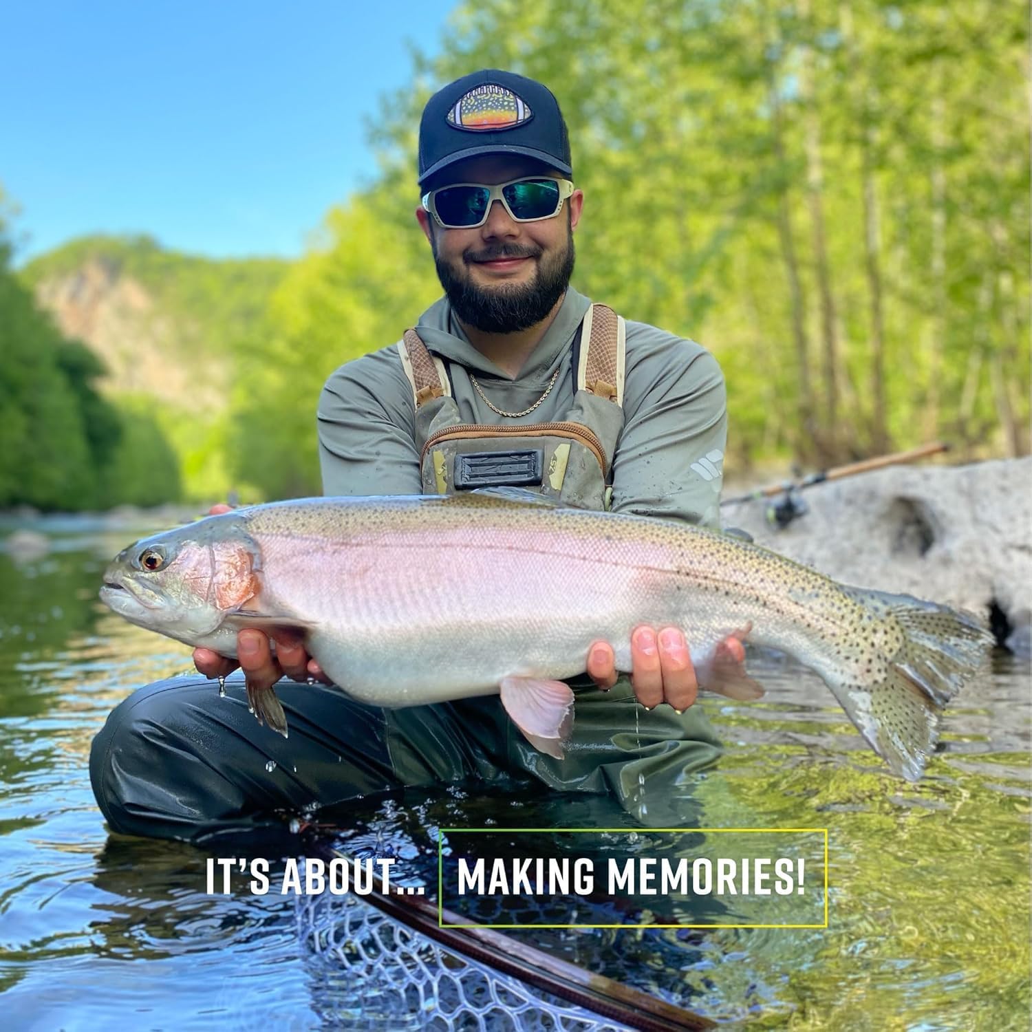 Trout Magnet 82-Piece Neon Fishing Gear Kit, Includes 70 Grub Bodies Trout Bait and 12 Size 8 Hooks