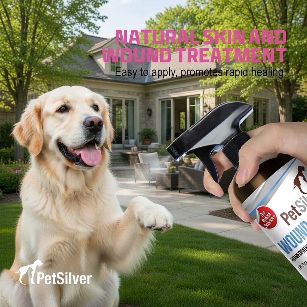 PetSilver Wound Spray, Silver Dog Wound Spray, Hot Spot, USA Made, 16 oz