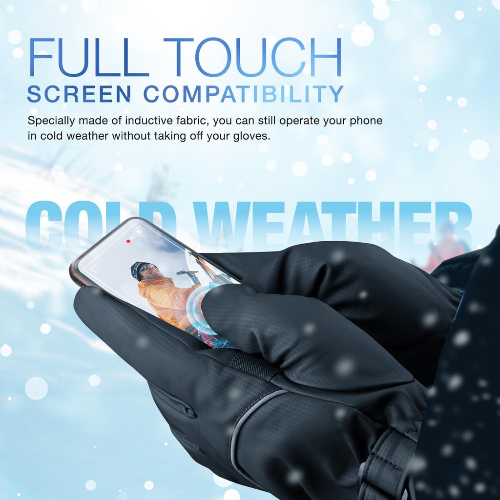 Fratres Winter Ski Gloves for Men and Women,Windproof Cold Weather Thermal with Touchscreen Fingers for Outdoor Sports