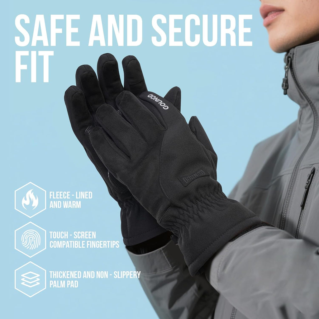 GOUNOD Winter Gloves for Women Men, Thermal Insulated Waterproof Windproof Cold Weather Gloves, Touch Screen Compatible, Non-Slip Grip for Running, Driving, Cycling, Hiking