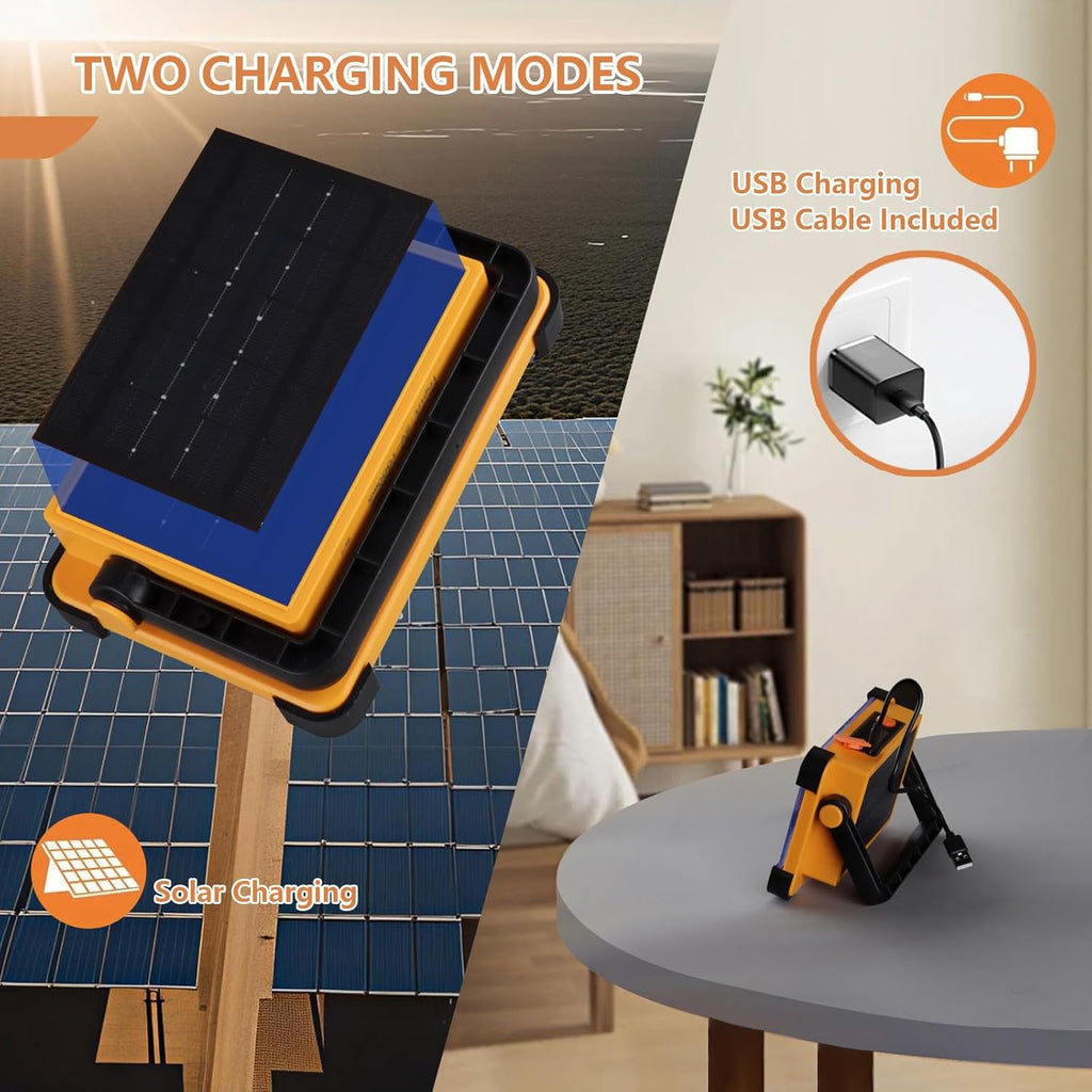 YXQUA 120W Solar Rechargeable Work Light, 144 LED 10000LM, IP65