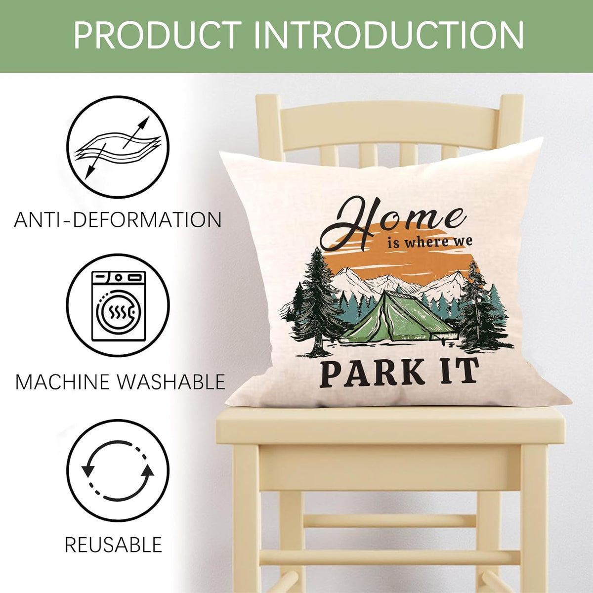 Camper Decorative Throw Pillow Covers 18 x 18 Set of 4