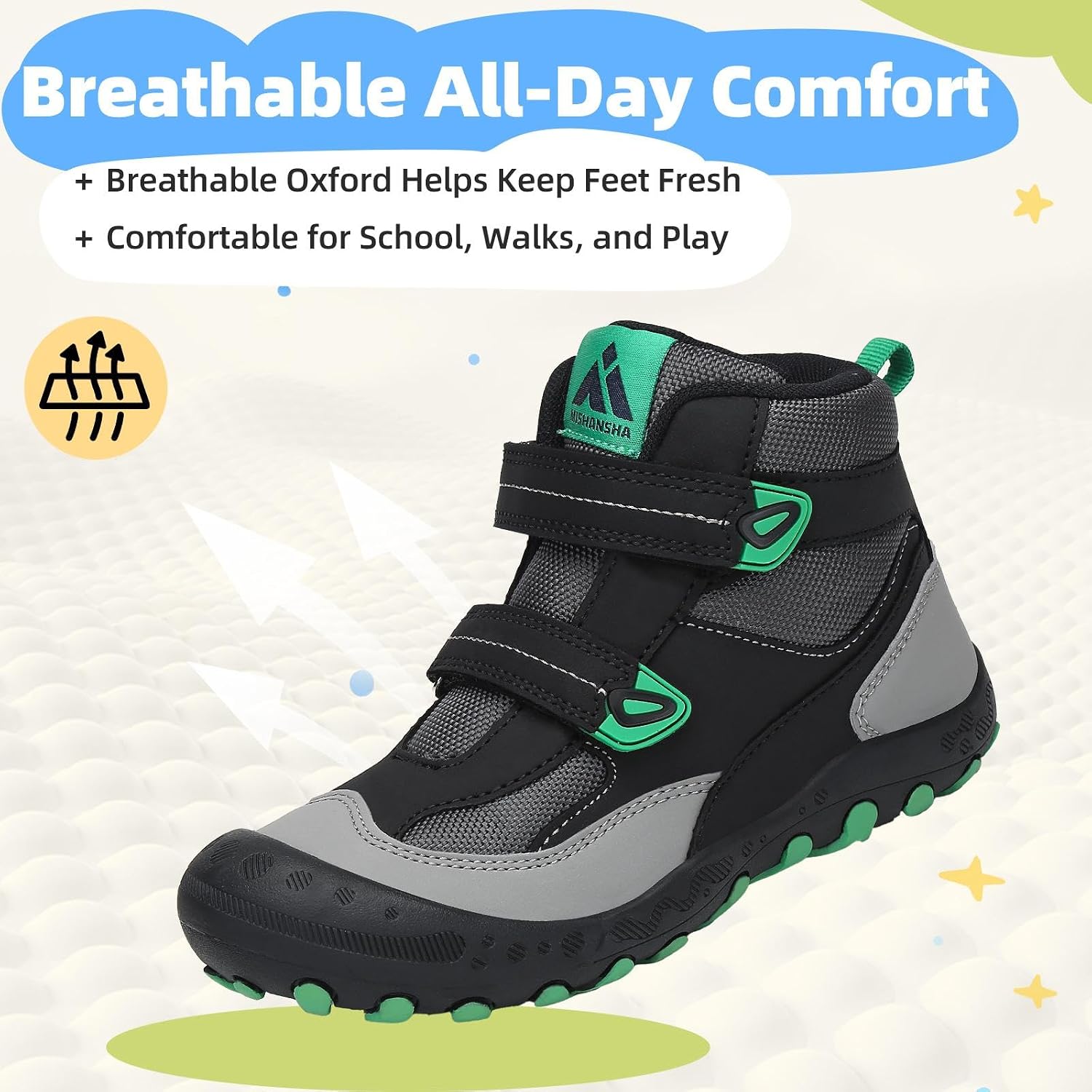 Mishansha Kids Hiking Boots for Boys Girls Water-Resistant Non-Slip