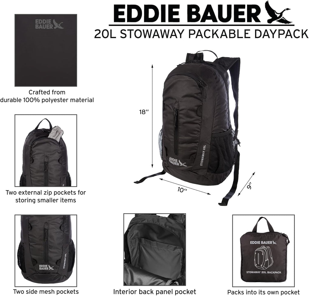 Eddie Bauer Stowaway Packable Backpack - Spruce, 20L