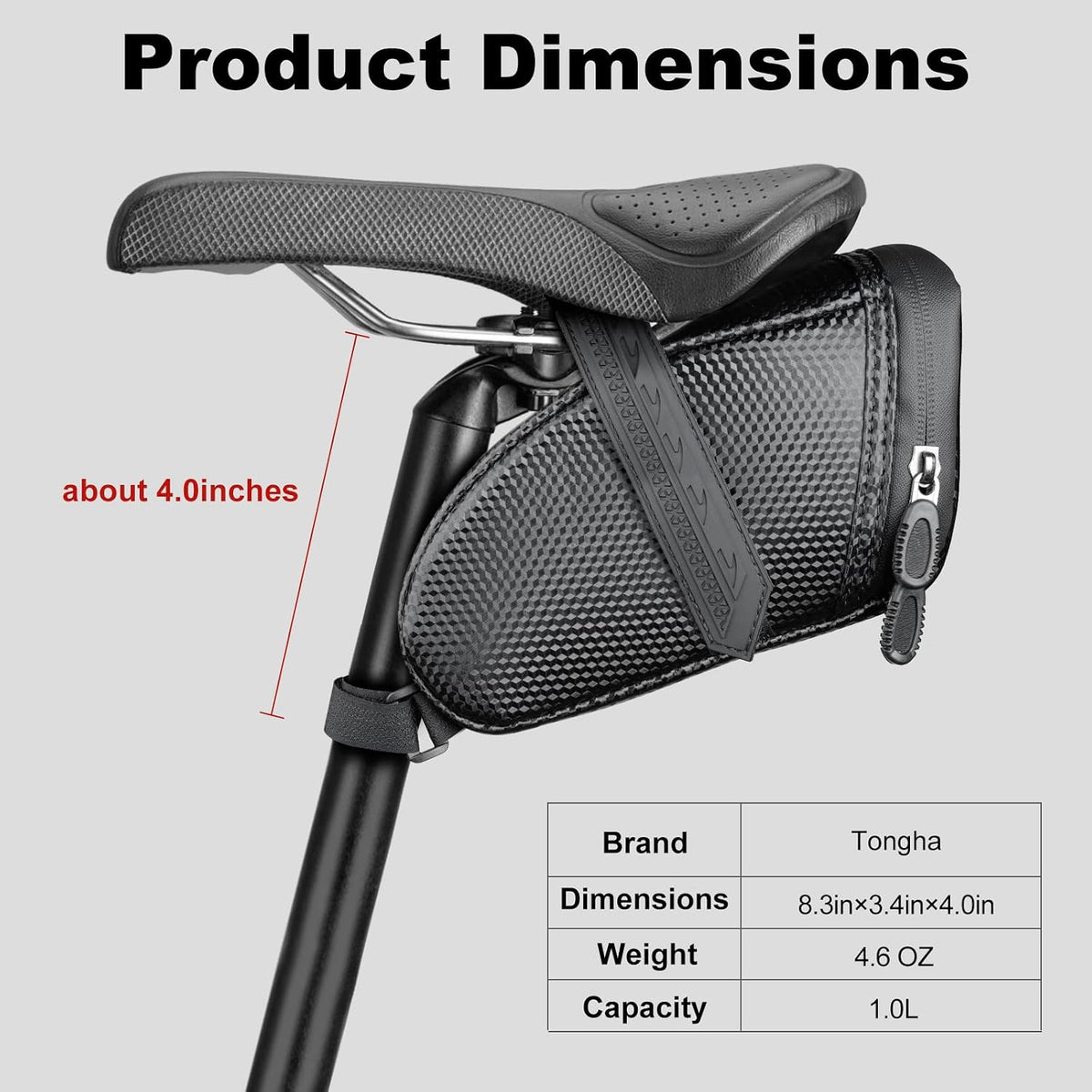 Large Capacity Bike Bicycle Under Seat Wedge Saddle Tail Bag