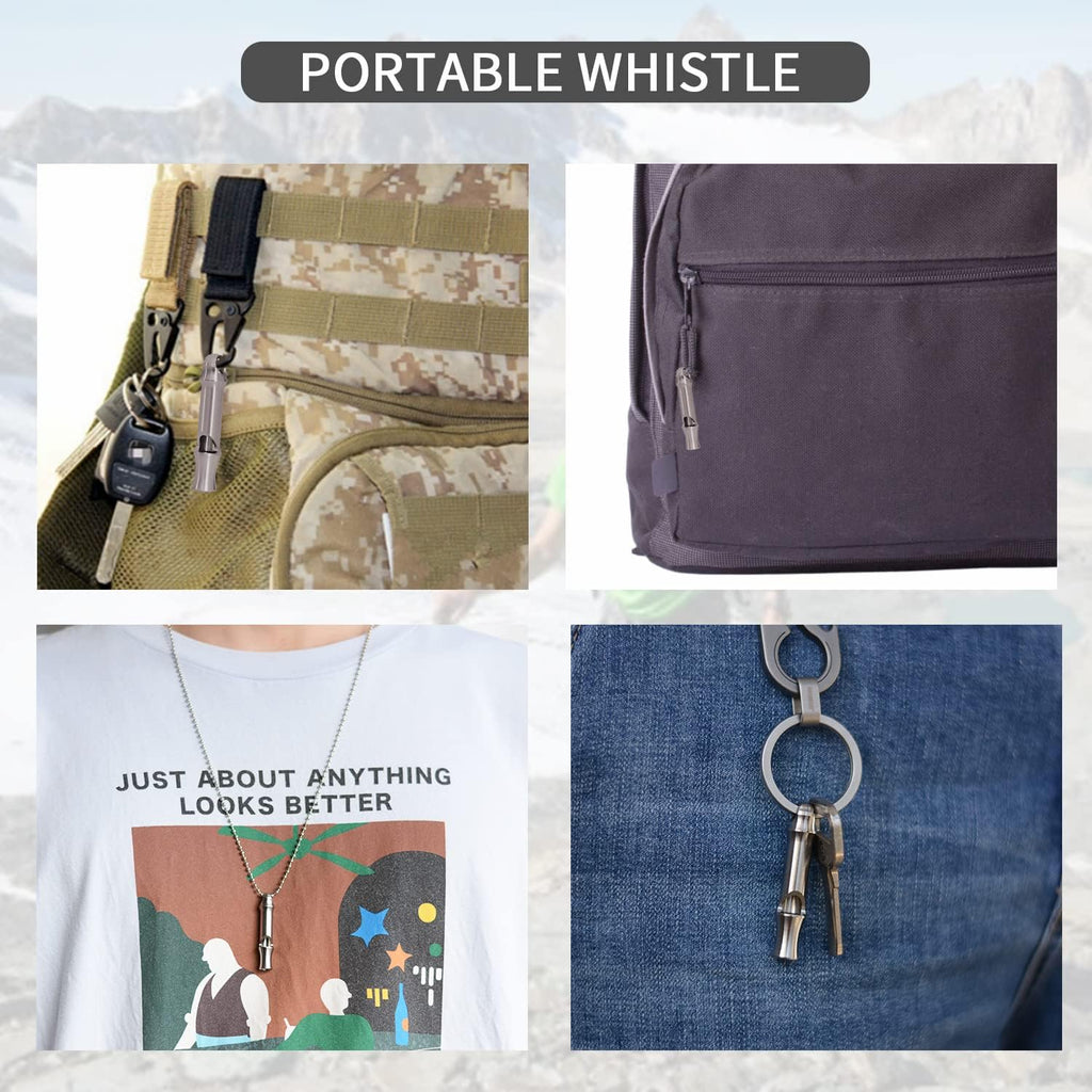 Emergency Whistle,Titanium Whistle EDC Safety Whistle for Outdoor Camping,Loud Survival Whistles Loud up to 120db