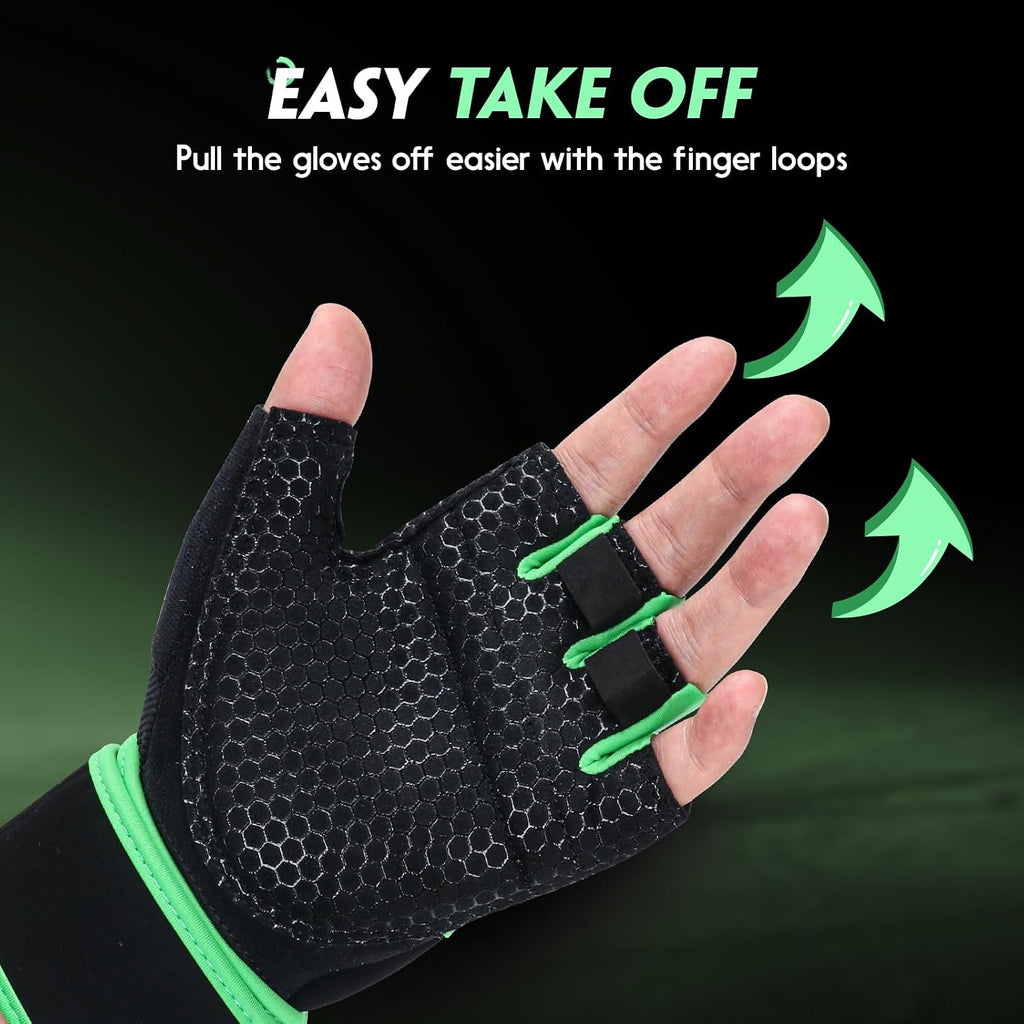 Workout Gloves Gym Gloves Weight Lifting Gloves for Men Women with Full Palm Pad,Strong Wrist Wraps Support,Enhanced Grip,for Fitness,Training,Weightlifting,Exercise