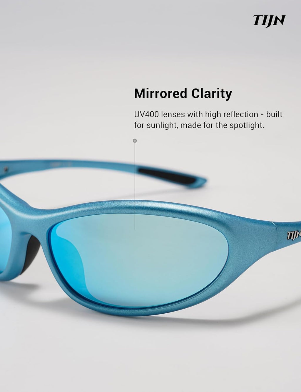 TIJN Sports Sunglasses UV400 Wraparound for Men Women Cycling, Vanta