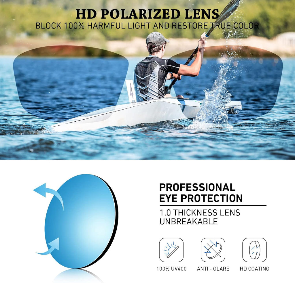 WEAROYO Polarized Sports Sunglasses Men Womens Fishing Running UV400