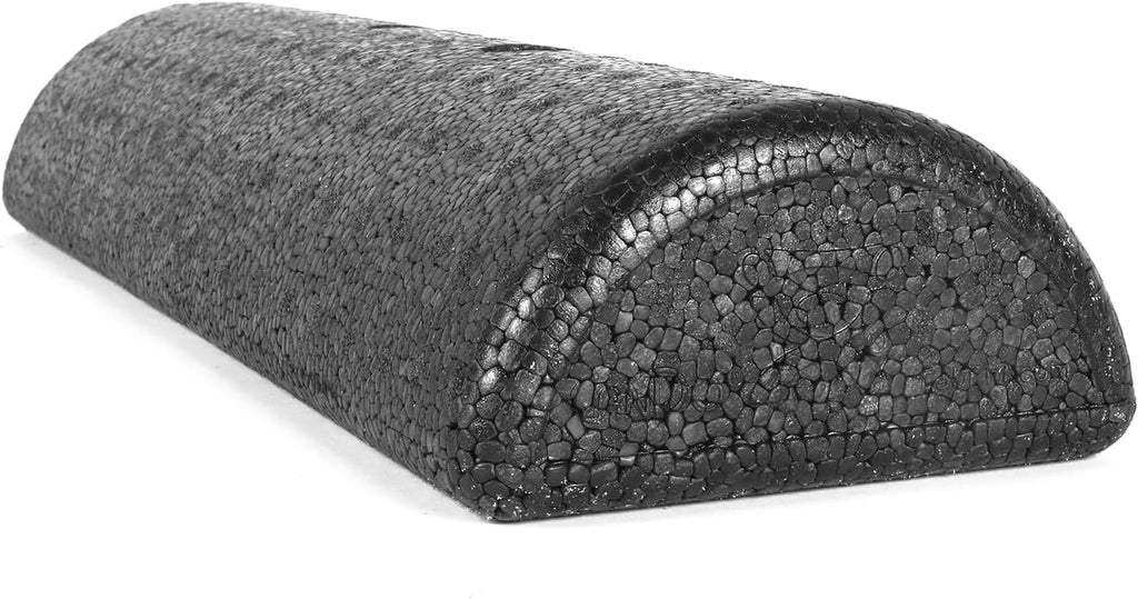 CanDo Black Composite High-Density Foam Rollers for Muscle Restoration Massage Therapy Sport Recovery and Physical Therapy 6" x 12" Half-Round